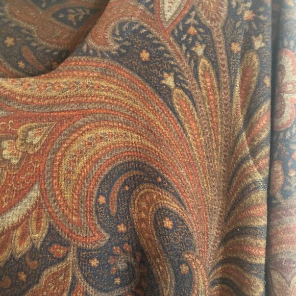 Soft Surroundings blue brown paisley pullover sweater loose lightweight Size PS. - Picture 2 of 5